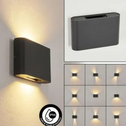 hofstein Applique murale d'extérieur Trapatrapa LED Anthracite, 2 lumières