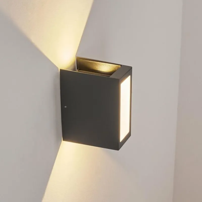 hofstein Applique murale d'extérieur Hoods LED Anthracite, 3 lumières