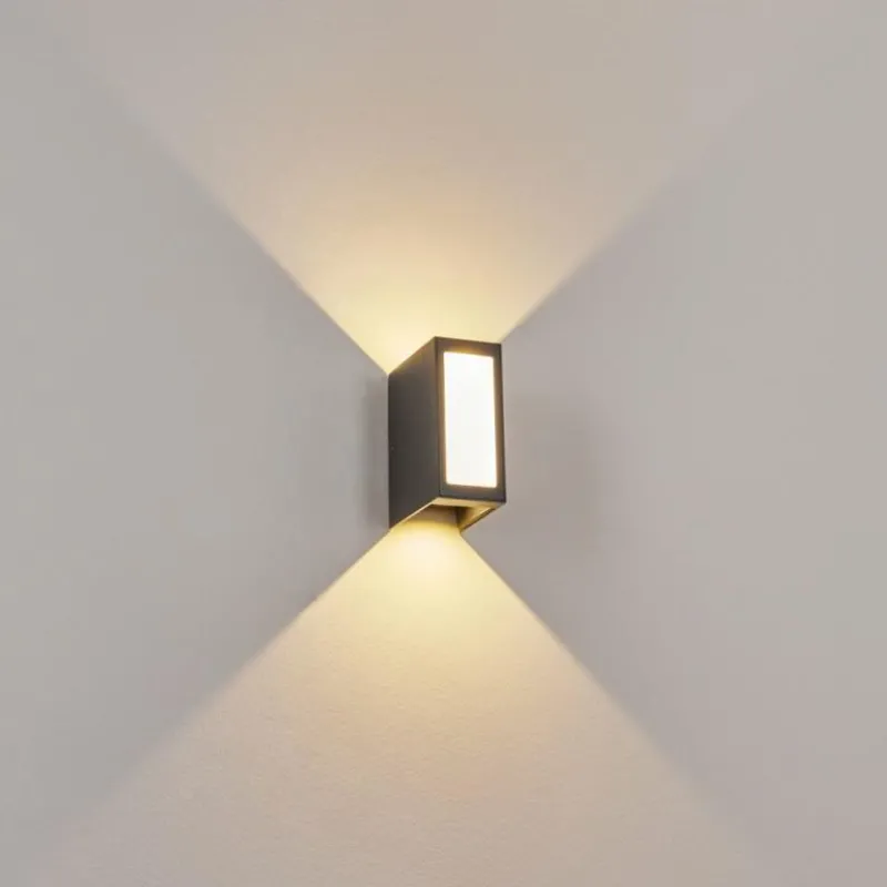 hofstein Applique murale d'extérieur Hoods LED Anthracite, 3 lumières