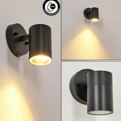 hofstein Applique murale d'extérieur Bessiebelle Noir, Blanc, 1 lumière