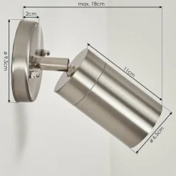 hofstein Applique murale d'extérieur Bessiebelle Acier inoxydable, Blanc, 1 lumière