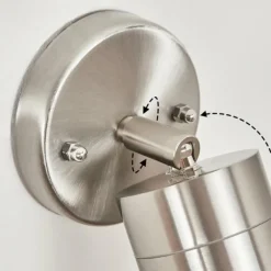 hofstein Applique murale d'extérieur Bessiebelle Acier inoxydable, Blanc, 1 lumière