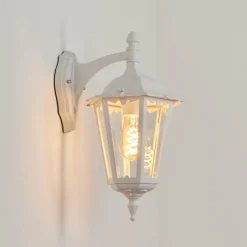 Luminaires Rustiques-hofstein Applique murale d'extérieur Pamputa Blanc, 1 lumière