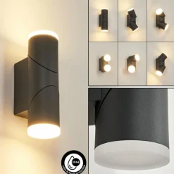 hofstein Applique murale d'extérieur Hoods LED Anthracite, Blanc, 1 lumière