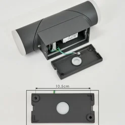 hofstein Applique murale d'extérieur Hoods LED Anthracite, Blanc, 1 lumière