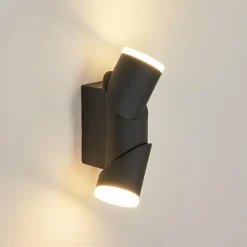 hofstein Applique murale d'extérieur Hoods LED Anthracite, Blanc, 1 lumière