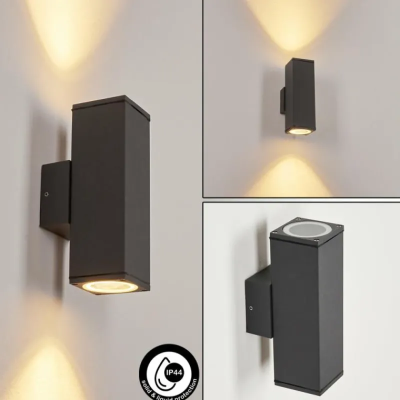 hofstein Applique murale d'extérieur Oatlands Anthracite, Blanc, 2 lumières