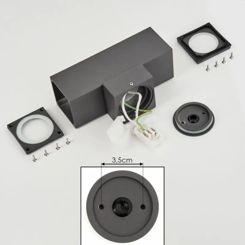 hofstein Applique murale d'extérieur Oatlands Anthracite, Blanc, 2 lumières