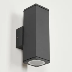 hofstein Applique murale d'extérieur Oatlands Anthracite, Blanc, 2 lumières