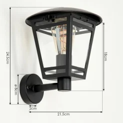 Luminaires Rustiques-hofstein Applique murale d'extérieur Ausipar Noir, 1 lumière