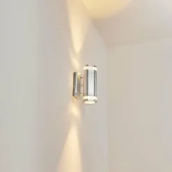 hofstein Applique murale d'extérieur Amyton Acier inoxydable, Transparent, Zingué, 2 lumières