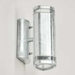hofstein Applique murale d'extérieur Amyton Acier inoxydable, Transparent, Zingué, 2 lumières