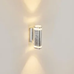 hofstein Applique murale d'extérieur Amyton Acier inoxydable, Transparent, Zingué, 2 lumières