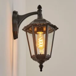 Luminaires Rustiques-hofstein Applique murale d'extérieur Pamputa Noir, 1 lumière