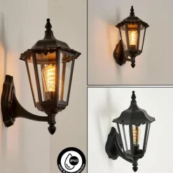 Luminaires Rustiques-hofstein Applique murale d'extérieur Pamputa Noir, 1 lumière