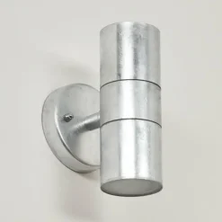 hofstein Applique murale d'extérieur Bessiebelle Zingué, Blanc, 2 lumières