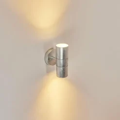 hofstein Applique murale d'extérieur Bessiebelle Zingué, Blanc, 2 lumières