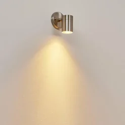 hofstein Applique murale d'extérieur Bessiebelle Acier inoxydable, Blanc, 1 lumière