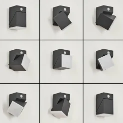 hofstein Applique murale d'extérieur Toogong LED Anthracite, 1 lumière, Détecteur de mouvement