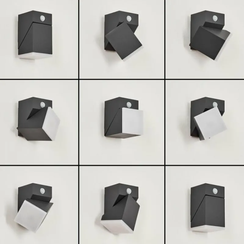 hofstein Applique murale d'extérieur Toogong LED Anthracite, 1 lumière, Détecteur de mouvement