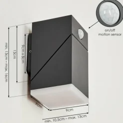 hofstein Applique murale d'extérieur Toogong LED Anthracite, 1 lumière, Détecteur de mouvement