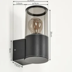 Suspension Verre Fumé-hofstein Applique murale d'extérieur Caragua Anthracite, 1 lumière