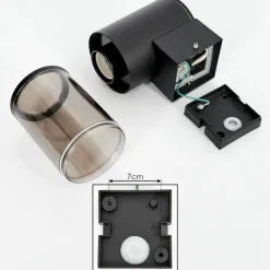 Suspension Verre Fumé-hofstein Applique murale d'extérieur Caragua Anthracite, 1 lumière, Détecteur de mouvement