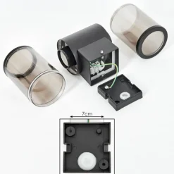 Suspension Verre Fumé-hofstein Applique murale d'extérieur Caragua Anthracite, 2 lumières