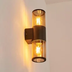 Suspension Verre Fumé-hofstein Applique murale d'extérieur Caragua Anthracite, 2 lumières