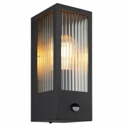 Luminaires Globo Lighting Applique murale d'extérieur Globo GUNDULA Noir, 1 lumière, Détecteur de mouvement