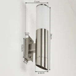 hofstein Applique murale d'extérieur Lartigue Acier inoxydable, 2 lumières
