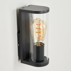 Lampes Vintages & Rétros-hofstein Applique murale d'extérieur Radnor Anthracite, Gris, 1 lumière