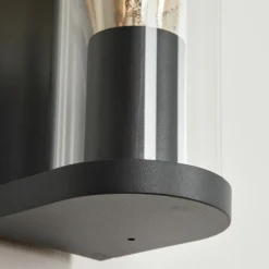 Lampes Vintages & Rétros-hofstein Applique murale d'extérieur Radnor Anthracite, Gris, 1 lumière