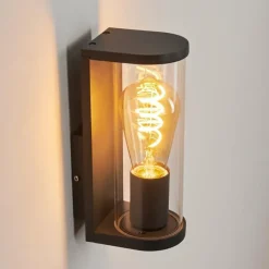 Lampes Vintages & Rétros-hofstein Applique murale d'extérieur Radnor Anthracite, Gris, 1 lumière