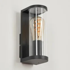 Lampes Vintages & Rétros-hofstein Applique murale d'extérieur Radnor Anthracite, Gris, 1 lumière