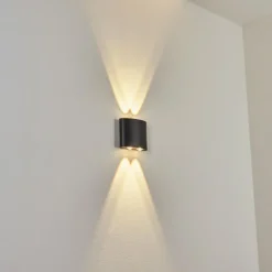 hofstein Applique murale d'extérieur Martigre LED Noir, 1 lumière