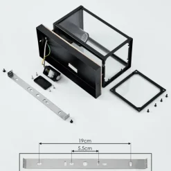 hofstein Applique murale d'extérieur Fortunies Brun, Couleur bois, Noir, 1 lumière