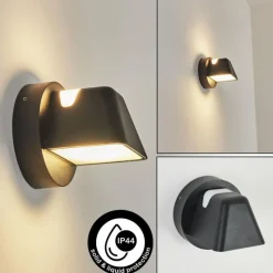 hofstein Applique murale d'extérieur Villermon LED Noir, 1 lumière
