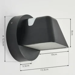 hofstein Applique murale d'extérieur Villermon LED Noir, 1 lumière