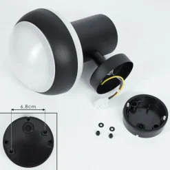 hofstein Applique murale d'extérieur Vinara LED Noir, 1 lumière, Détecteur de mouvement