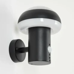 hofstein Applique murale d'extérieur Vinara LED Noir, 1 lumière, Détecteur de mouvement