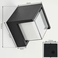 hofstein Applique murale d'extérieur Vurey LED Noir, 1 lumière