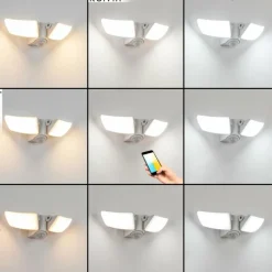 hofstein Applique murale d'extérieur Carnetin LED Blanc, 2 lumières, Détecteur de mouvement