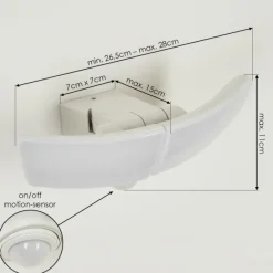 hofstein Applique murale d'extérieur Carnetin LED Blanc, 2 lumières, Détecteur de mouvement