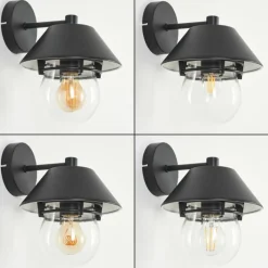 Lampes Vintages & Rétros-hofstein Applique murale d'extérieur Penhars Noir, 1 lumière