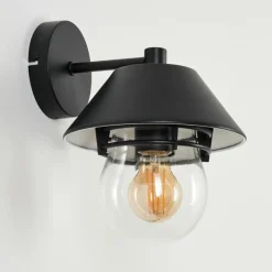 Lampes Vintages & Rétros-hofstein Applique murale d'extérieur Penhars Noir, 1 lumière