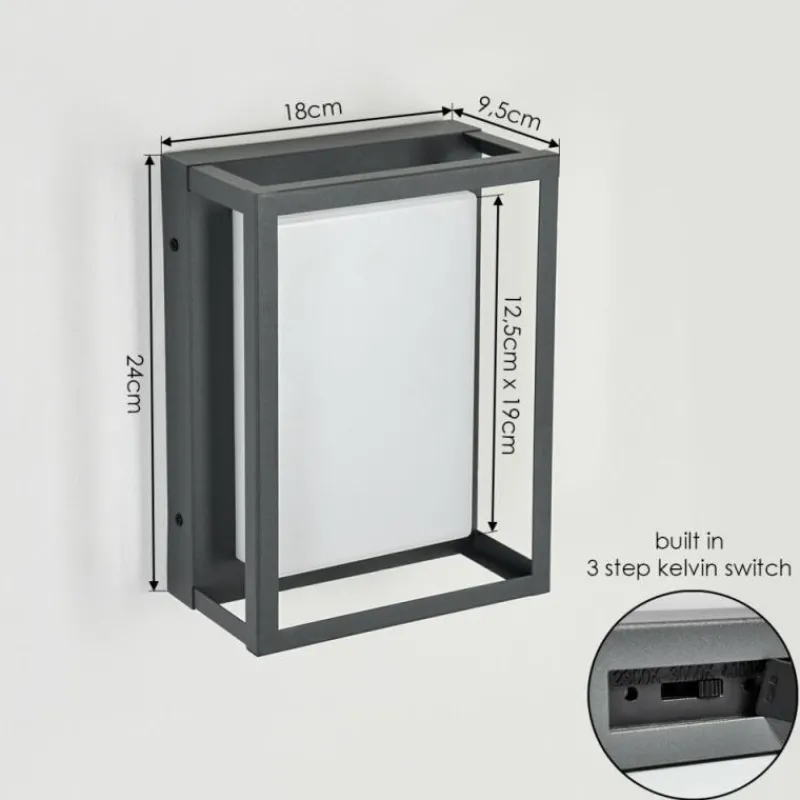 hofstein Applique murale d'extérieur Nonza LED Anthracite, 1 lumière