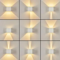 hofstein Applique murale d'extérieur Tamarin LED Blanc, 2 lumières