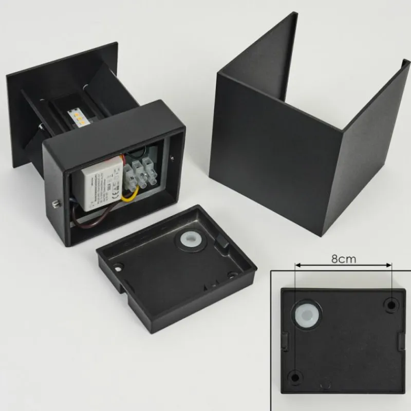 hofstein Applique murale d'extérieur Tamarin LED Noir, 2 lumières