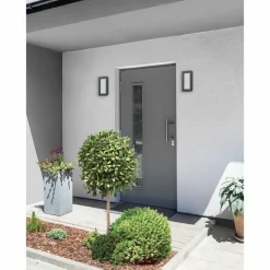 Luminaires LCD Applique murale d'extérieur LCD Lamberg LED Gris, 1 lumière, Détecteur de mouvement